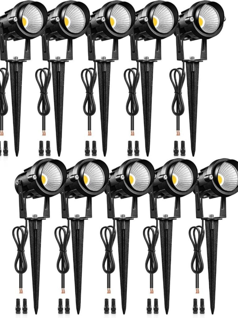 10-Pack 6W Low Voltage LED Landscape Lights, 3000K Warm White, Waterproof